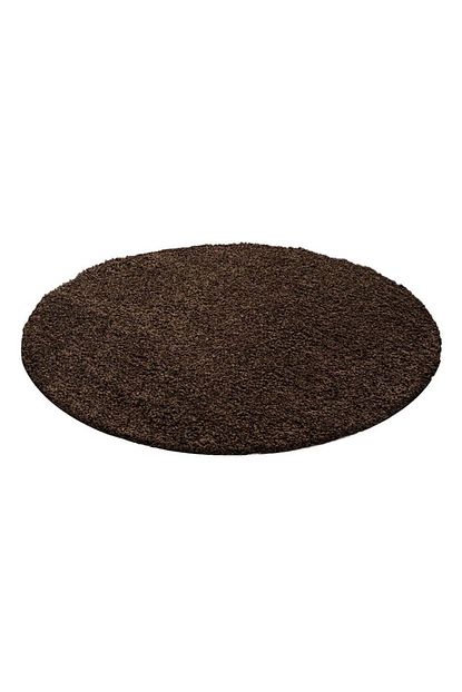 Ayyildiz Shaggy Hali 30 Mm Uzun Ve Yuksek Tuylu Duz Kahverengi 160 Cm Yuvarlak Trendyol