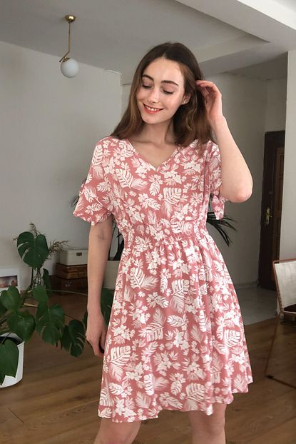 Trendyolmilla Cok Renkli Cicek Desenli Elbise Twoss20el2883 Trendyol