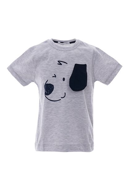 Acarkids Erkek Cocuk Tisort Kopek Baskili T Shirt 1 4 Yas Gri Trendyol