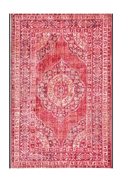 Babil Home Iskandinav Is001 Eskitme Kirmizi Pembe Sari Modern Hali Trendyol