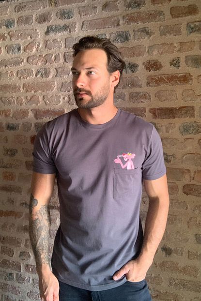 Trendyol Man Antrasit Erkek Pembe Panter Baskili Lisansli T Shirt Tmnss20ts0550 Trendyol