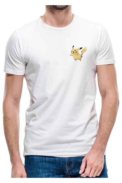 Collage Pokemon Avengermo Pikachu Baskili Beyaz Erkek Orme Tshirt Trendyol