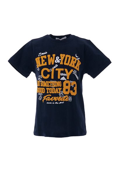 Acarkids Erkek Cocuk Tisort Nyc Baskili 1 4 Yas Lacivert T Shirt Trendyol