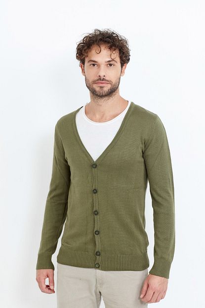 Tarz Cool Erkek Yesil Ince Triko Hirka Trendyol