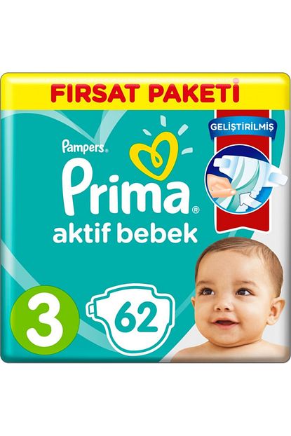 prima 3 beden 62 adet firsat paket aktif bebek 6 10 kg bebek bezi fiyati yorumlari trendyol