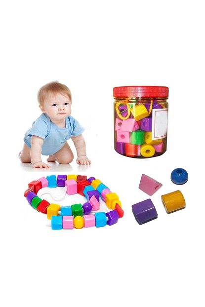 Roseroi 120 Parca Geometrik Sekiller Ipe Boncuk Dizme Koordinasyon Renk Algi Oyunu 22 Cm Buyuk Boy Boncuk Trendyol