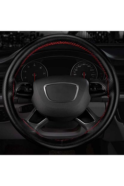 Gardenauto Smart Fortwo Deri Direksiyon Kilifi Dikmeli Noktali Kirmizi Dikisli Trendyol