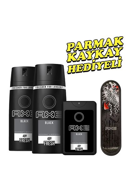 Axe Black Erkek Deodorant Sprey 150 Ml X 2 Cep Parfumu 17 Ml El Kaykayi Hediyeli Trendyol