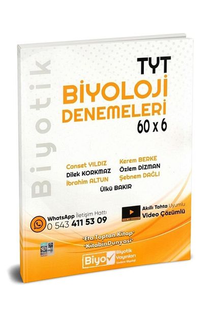 Biyotik Yayinlari Tyt Biyoloji Biyotik 60 X 6 Denemeleri Yeni 2021 Trendyol