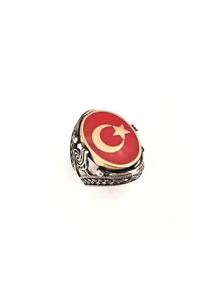 Makeuptime Erkek 925 Ayar Turk Bayrakli Gumus Yuzuk Trendyol