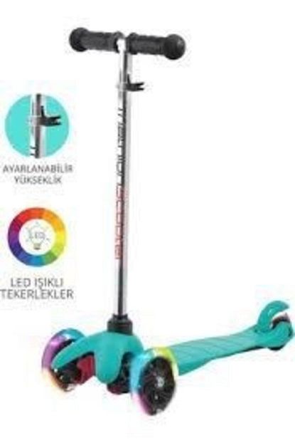 Triathlon 7 Renk Led Isikli Tekerlekli Scooter Mavi Trendyol