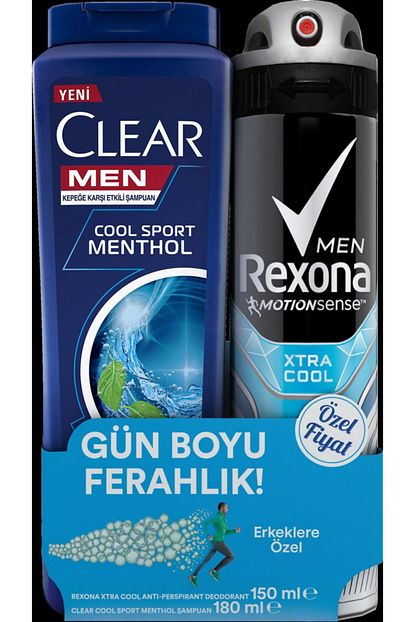 Rexona Erkek Deodorant Sprey Xtra Cool 150 Ml Clear Men Sampuan Cool Sport 180 Ml Trendyol