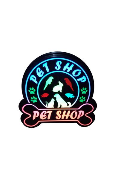Termoform Isikli Tabela Pet Shop Led Tabela 43x41 Cm Kumandali 16 Renk Trendyol