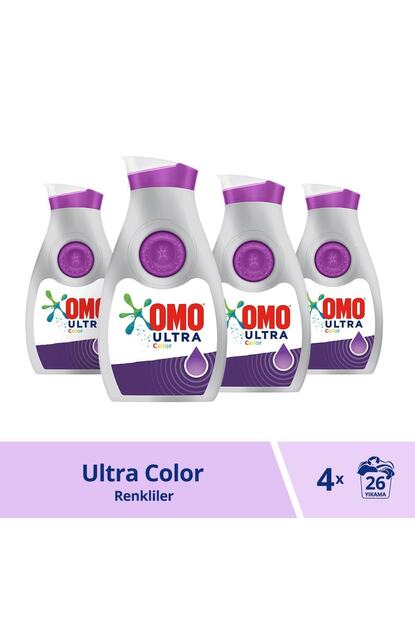Omo Ultra Color Renkliler Icin Konsantre Camasir Deterjani 910 Ml 26 Yikama X 4 Adet Trendyol