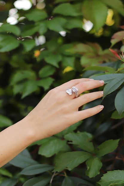 Zeydor Accessories Kadin Gri Kabartmali Yilan Yuzuk Trendyol
