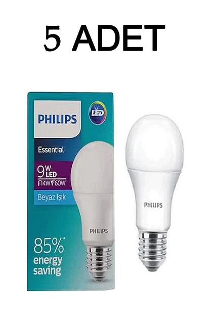 Philips 5 Adet 9w 60w Led Ampul Philips 9w Led Ampul E27 Drk Elektrik Trendyol