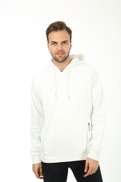 Regional Jeans Erkek Beyaz Renk Kapusonlu Sweatshirt Trendyol