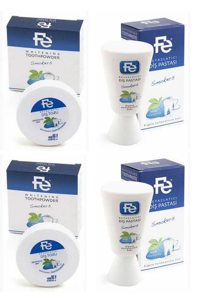 Fe Beyazlatici Dis Pastasi Smokers Sigara Kullananlaraozel Nane 90gr 2 Adet Dis Tozu 50gr 2 Adet Trendyol