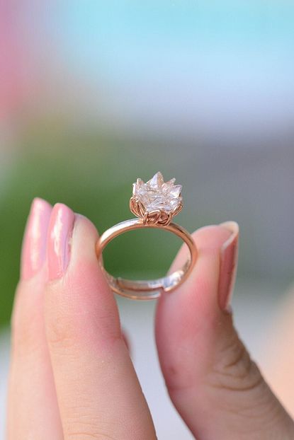 Armes Silver Beyaz Lotus Cicegi Kadin 14 K Altin Kaplama Yuzuk Trendyol