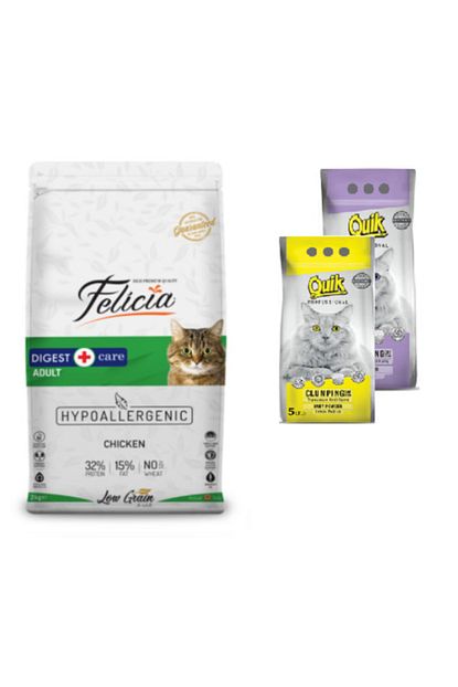 Felicia 2 Kg Tavuklu Yetiskin Kedi Mamasi Quik 5 Lt Kum Hediyeli Trendyol