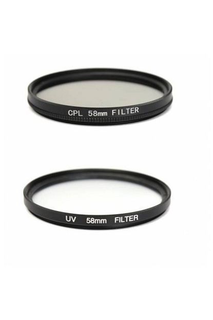 canon uyumlu 58mm uv filtre 58mm cpl polarize filtre seti