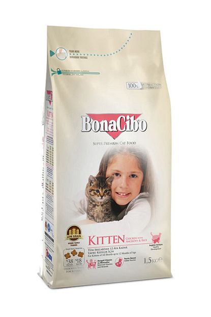 Bonacibo Kitten Tavuklu Hamsi Ve Pirinc Esliginde Yavru Kedi Mamasi 1 5 Kg Trendyol