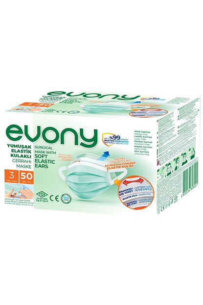 Evony 3 Katli Telli Ultrasonik Yuz Maskesi 50 Adet Yesil Fiyati Yorumlari Trendyol