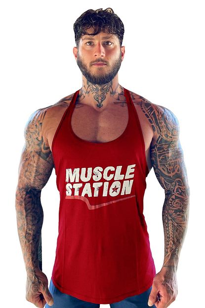 Muscle Station Erkek Kirmizi Fitness Atlet Trendyol