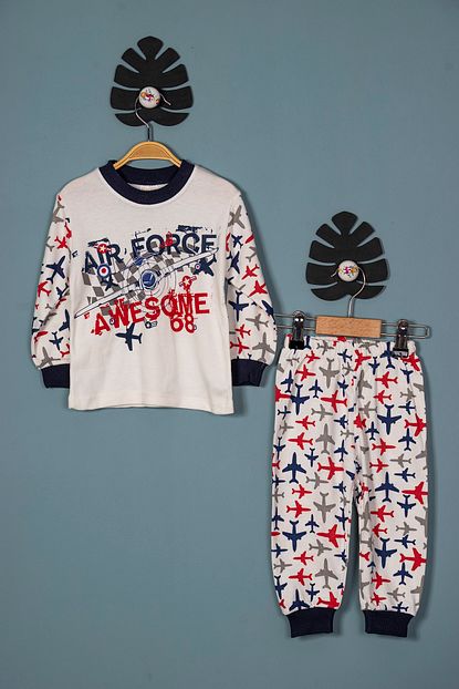 Ikon Bebek Renkli Penye Erkek Pijama Takimi Trendyol