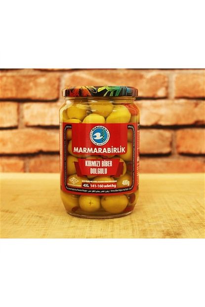 marmarabirlik kirmizi biber dolgulu yesil zeytin cam 4xl 400 gr fiyati yorumlari trendyol