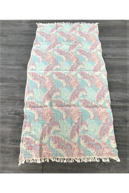 Ladya Yaprak Desenli Renkli Pestemal 80 170 Cm Trendyol
