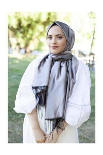 Pamira Kadin Gri Y Tafta Duz Renk Sal Trendyol