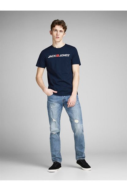 Jack Jones Erkek Lacivert Tisort Jjecorp Logo Tee 12137126 Trendyol