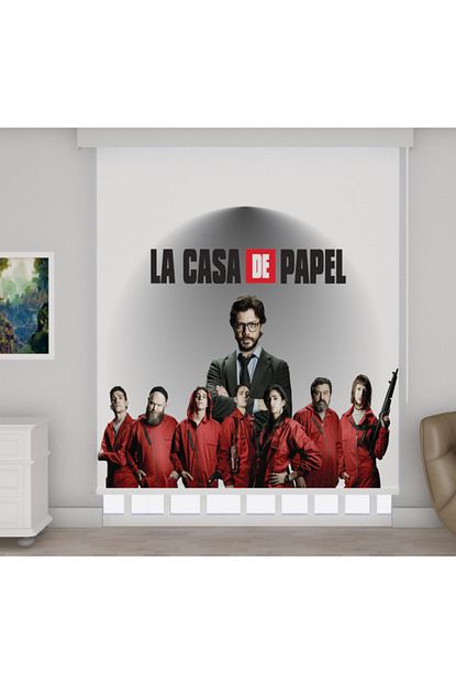 la casa de papel 1 temali baskili genc odasi stor perde kombin 022