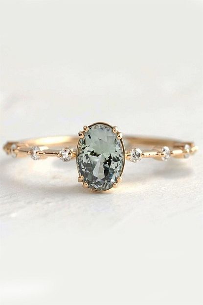 Cem Aykan Kuyumculuk Berlin Green Topaz Evlilik Teklif Pirlanta Tektas Yuzuk Ak552 Trendyol