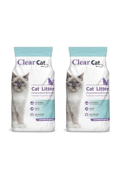 Clear Cat Lavanta Kokulu Ince Taneli Kedi Kumu 10 Lt X 2 Adet Trendyol