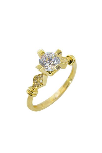 Mlt Gold Beyaz Zirkon Tasli Tektas Yuzuk 14 Ayar Altin Yuzuk Trendyol