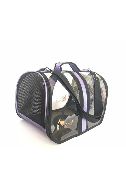 Petzincir Flybag Seffaf Kedi Kopek Tasima Cantasi Lila Siyah Trendyol