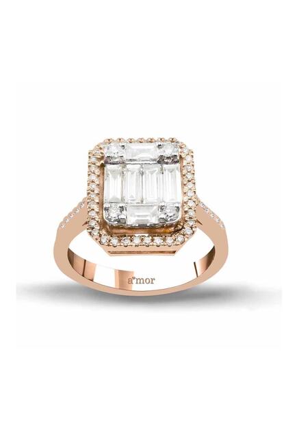 Amor Pirlanta Kadin Rose Gold Amor 1 08 Karat Pirlanta Baget Yuzuk Trendyol
