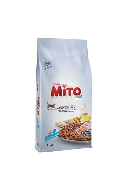Mito Mix Adult Cat Tavuklu Ve Balikli Renkli Taneli Yetiskin Kedi Mamasi 1kg Trendyol