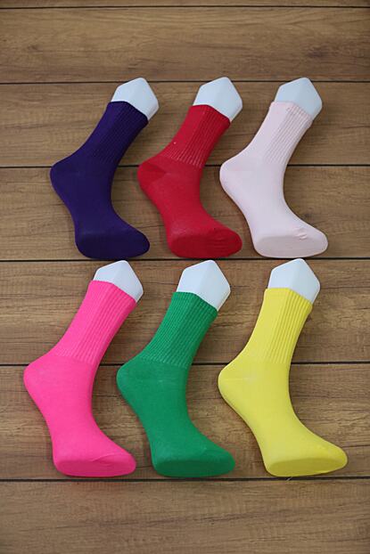 Pembe Potin Kadin Yesil 6 Adet Renkli Corap Trendyol