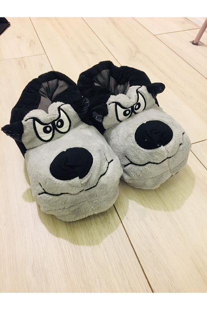 Mesko Unisex Siyah Kislik Kopekli Panduf Trendyol