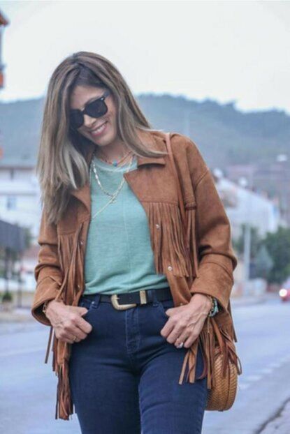 carpefingo kadin taba suet puskullu ceket fiyati yorumlari trendyol