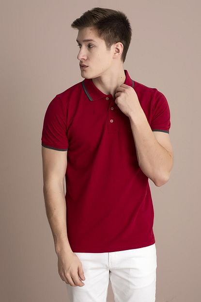 Tena Moda Erkek Kirmizi Polo Yaka Tisort Trendyol