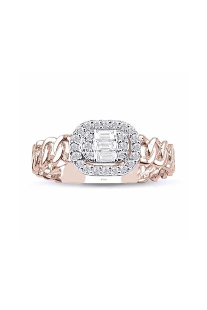 Amor Pirlanta Kadin Rose Gold Baget Pirlanta Yuzuk 0 21 Ct E Si 18k Trendyol