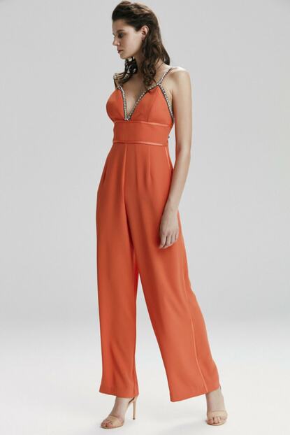 Adl Kadin Turuncu Tasli Tulum 18236990000016 Trendyol