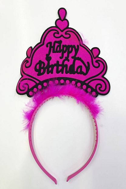 Samur Happy Birthday Yazili Neon Fusya Renk Dogum Gunu Taci Trendyol