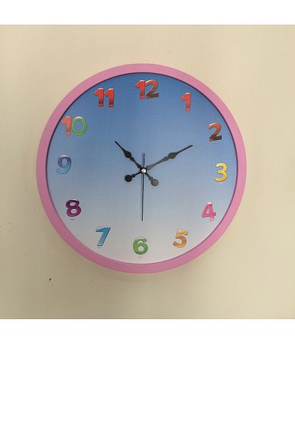 Platin Saat 36 Cm Ahsap Pembe Cocuk Duvar Saati Trendyol