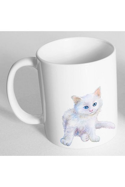 sevimli minnos kedi resim baskili kupa bardak
