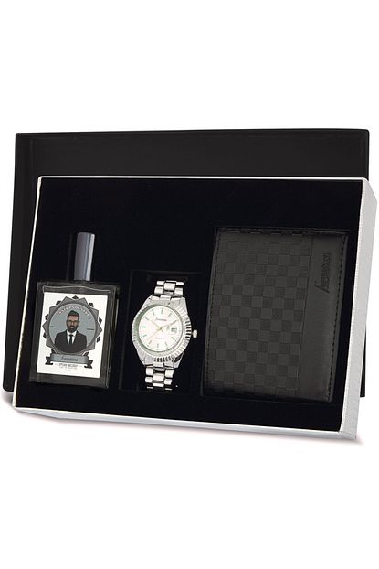 Forentina Gri Kol Saat Parfum Edp Cuzdan Set Ps1545 Trendyol